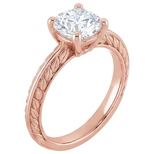 Afbeelding in Gallery-weergave laden, Solitaire Ronde Oud Geslepen Echte Natuurlijke uit de a aarde gewonnen Diamanten Ring 3 Karaat Roségoud 14K
