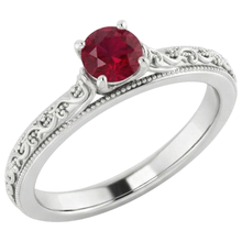 Afbeelding in Gallery-weergave laden, Solitaire Ruby Ring 0,75 karaat antieke stijl Nieuw
