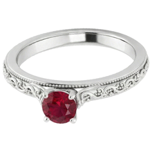 Afbeelding in Gallery-weergave laden, Solitaire Ruby Ring 0,75 karaat antieke stijl Nieuw
