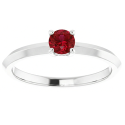 Solitaire Ruby Ring 1,25 Karaat 4 Prong Setting Sieraden Nieuw
