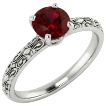 Afbeelding in Gallery-weergave laden, echte round robijn 1.50karaat ring close-up detail
