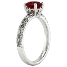 Afbeelding in Gallery-weergave laden, echte round robijn 1.50karaat ring op wit
