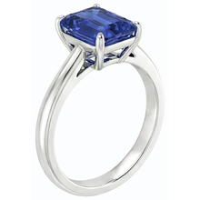 Afbeelding in Gallery-weergave laden, Solitaire Smaragd Ceylon Saffier Ring 14K Wit Goud 1,50 Karaat
