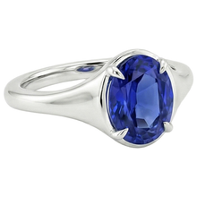 Afbeelding in Gallery-weergave laden, echte oval diamant 3karaat ring bovenaanzicht
