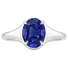 Afbeelding in Gallery-weergave laden, echte oval diamant 3karaat ring profielweergave
