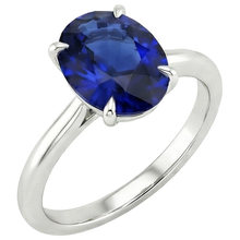 Afbeelding in Gallery-weergave laden, Solitaire Trouwring Wit Goud Blauwe Saffier 3 Karaat
