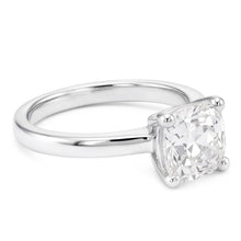 Afbeelding in Gallery-weergave laden, Solitaire Verlovingsring 14K Witgoud – Diamant Cushion 5 karaat
