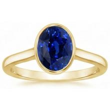 Afbeelding in Gallery-weergave laden, Solitaire Verlovingsring Bezel Set Ovaal Ceylon Sapphire 2,50 karaat
