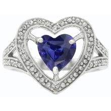 Afbeelding in Gallery-weergave laden, echte heart diamant 1.50karaat ring bovenaanzicht
