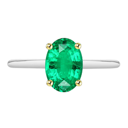 Edelsteen Ring Tweekleurig 14K Goud met Smaragd – 3,50 karaat