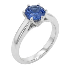 Afbeelding in Gallery-weergave laden, Solitaire blauwe saffier edelsteen ring 2 karaat witgoud
