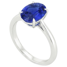 Afbeelding in Gallery-weergave laden, echte oval diamant 3karaat ring bovenaanzicht
