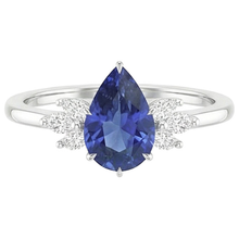Afbeelding in Gallery-weergave laden, echte pear diamant 5karaat ring bovenaanzicht

