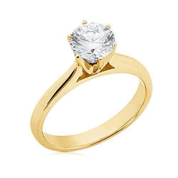 Solitaire diamanten verlovingsring geel goud 1,51 ct.