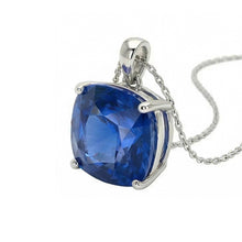 Afbeelding in Gallery-weergave laden, IGI GECERTIFICEERDE Solitaire Kussen Ceylon Kleur Saffier Hanger met Ketting 5.50 Karaat
