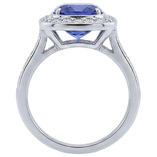 Afbeelding in Gallery-weergave laden, Solitaire met Accent 18 Karaat Tanzaniet met Natuurlijke uit de aarde gewonnen Diamanten Ring Witgoud

