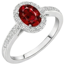 Afbeelding in Gallery-weergave laden, Solitaire met accent 3.85 karaat robijn en Natuurlijke echte diamanten ( niet in een laboratorium gekweekt ) ring 14K WG
