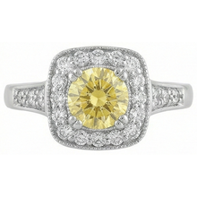 Afbeelding in Gallery-weergave laden, Solitaire met accent 3,5 ct gele saffier en Natuurlijke echte diamanten ( niet in een laboratorium gekweekt ) ring
