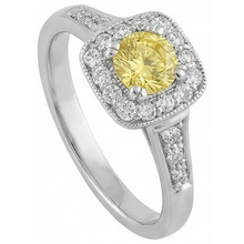 Afbeelding in Gallery-weergave laden, Solitaire met accent 3,5 ct gele saffier en Natuurlijke echte diamanten ( niet in een laboratorium gekweekt ) ring
