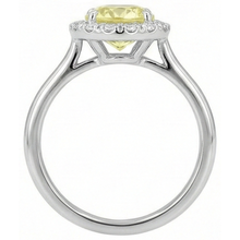 Afbeelding in Gallery-weergave laden, Solitaire met accenten 4 karaat gele saffier ring wit goud 14K
