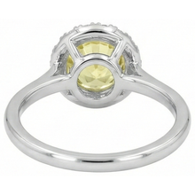 Afbeelding in Gallery-weergave laden, Solitaire met accenten 4 karaat gele saffier ring wit goud 14K
