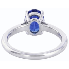 Afbeelding in Gallery-weergave laden, Solitaire ovale edelsteen ringtand set natuurlijke blauwe saffier 1 karaat
