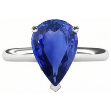 Afbeelding in Gallery-weergave laden, echte pear diamant 3karaat ring bovenaanzicht
