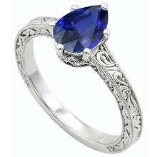 Afbeelding in Gallery-weergave laden, echte pear diamant 2karaat ring vooraanzicht

