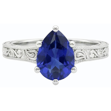 Afbeelding in Gallery-weergave laden, echte pear diamant 2karaat ring profielweergave
