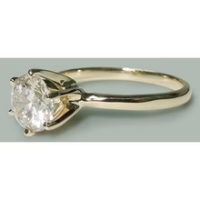 Afbeelding in Gallery-weergave laden, Solitaire 1.50 Karaat Ronde Echt Diamanten Ring Geel Goud 14K
