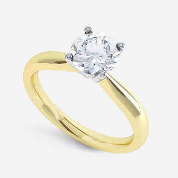 Solitaire 1,25 Karaat Echt Diamanten Verlovingsring Tweekleurig 14K