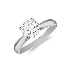 Solitaire 1,50 Karaat Ronde Echt Diamanten Verlovingsring 14K Witgoud