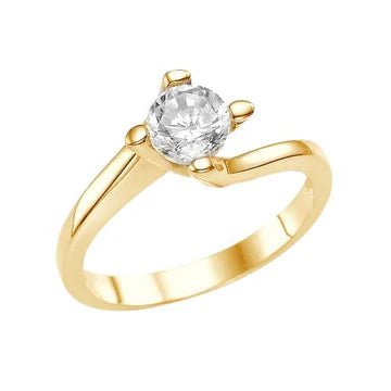 Solitaire 1,75 Karaat Echt Diamanten Trouwring Geel Goud 14K