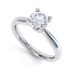 Solitaire 2,25 Ct Rond Geslepen Echt Diamanten Verlovingsring Wit Goud 14K