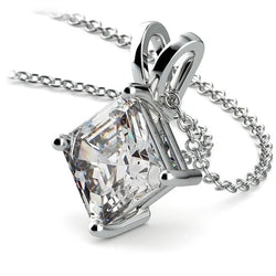 Solitaire Asscher 2,50 Karaat Echt Diamanten Hanger Ketting Wit Goud 14K