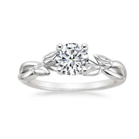 Solitaire Briljant Geslepen 1,60 Ct Echt Diamanten Verlovingsring Wit Goud 14K