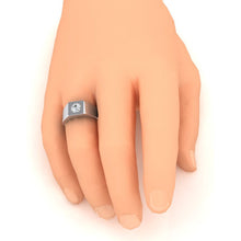 Afbeelding in Gallery-weergave laden, Rond Briljant Briljant ring in 10K White Gold – profielaanzicht
