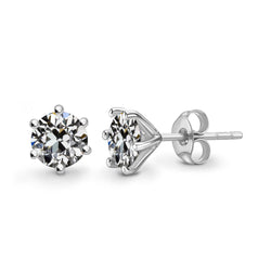 14K Witgoud Diamant Oorhangers – 3-karaat Antiek Cushion