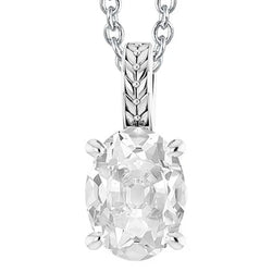Solitaire Echt Natuurlijk uit de aarde gewonnen Diamanten Hanger Schuif Ovaal Oude Mijnwerker 5 Karaat