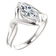 Afbeelding in Gallery-weergave laden, Solitaire Echt Diamanten Ring 2,50 Karaat Gedraaide Gespleten Schacht 14K Witgoud
