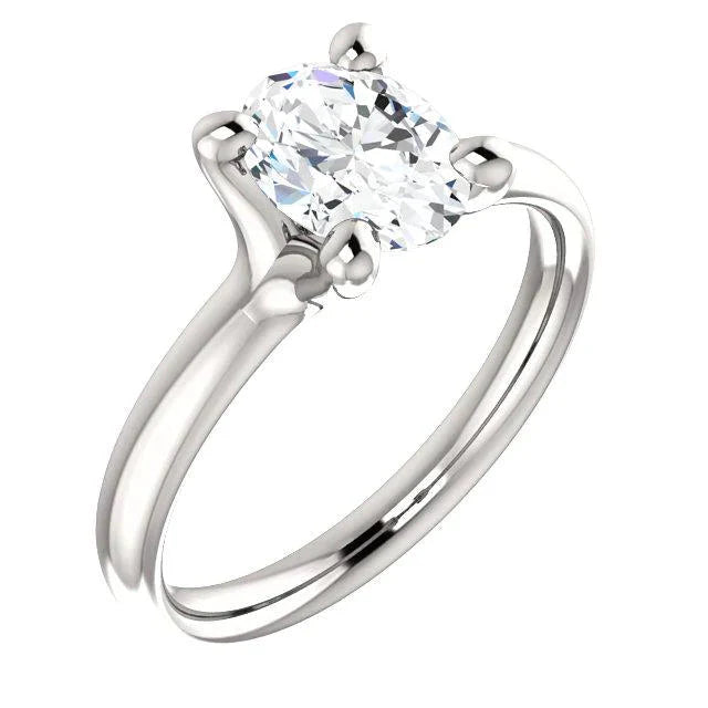 Solitaire Echt Diamanten Ring 3,50 Karaat Witgoud 14K