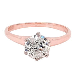 Solitaire Echt Diamanten Verlovingsring 2 Karaat Roségoud 14K