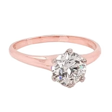 Afbeelding in Gallery-weergave laden, Solitaire Echt Diamanten Verlovingsring 2 Karaat Roségoud 14K
