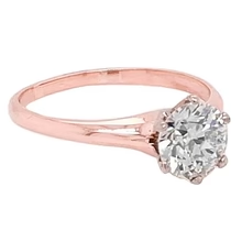 Afbeelding in Gallery-weergave laden, Solitaire Echt Diamanten Verlovingsring 2 Karaat Roségoud 14K
