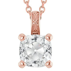 Solitaire Grote Echte Natuurlijke uit de aarde gewonnen Diamanten Hanger 5 Karaat Kussen Oude Mijnwerker Schuifketting