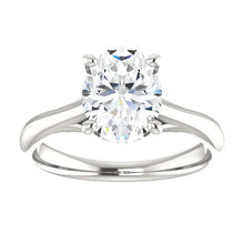 Afbeelding in Gallery-weergave laden, Solitaire Kathedraal Instelling Ovale Echt Diamanten Ring 4 Karaat Vrouwen Sieraden
