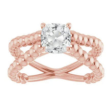 Afbeelding in Gallery-weergave laden, Solitaire Kussen Old Miner Echt Diamond Ring Prong Split Shank 3,50 Karaat
