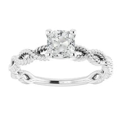 Solitaire Kussen Oude Mijnwerker Natuurlijke uit de aarde gewonnen Diamanten Ring Gedraaide Stijl 3 Karaat
