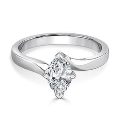 Solitaire Marquise Echt Diamanten Verlovingsring 1,25 Karaat Witgoud 14K