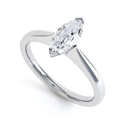 Solitaire Marquise Slijpvorm Natuurlijke uit de aarde gewonnen Diamanten Trouwring 1.90 Karaat 14K Witgoud
